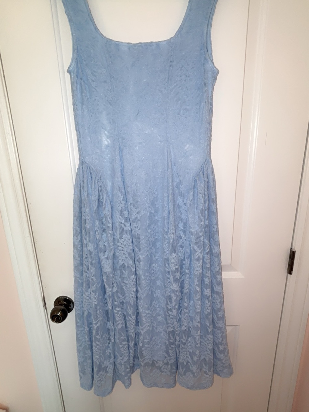 Light Blue Lace Midi Dress - Picture 5 of 5